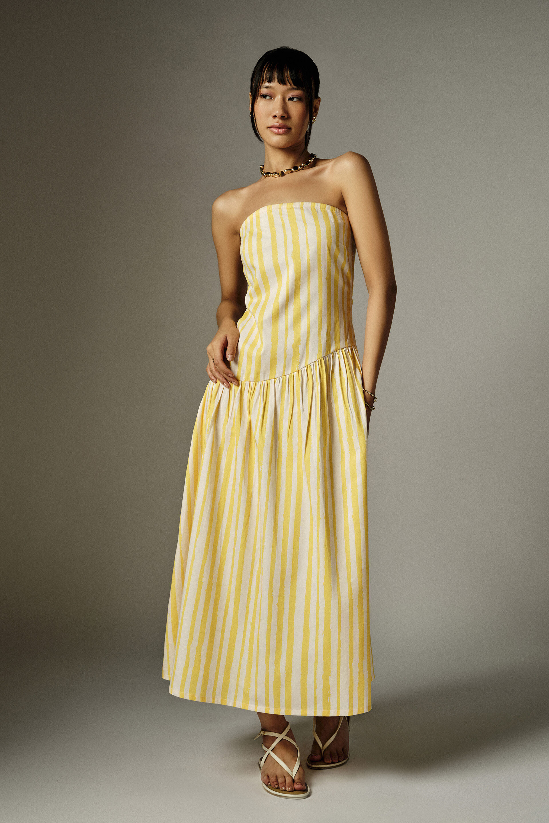 Karyne Striped Cotton Dress